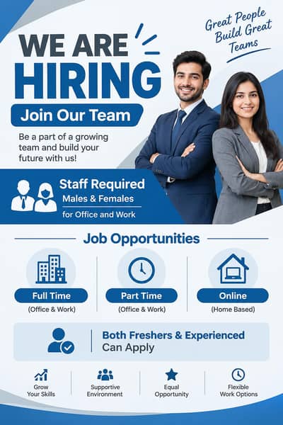 hiring now on urgent base apply now for online and office work hiring