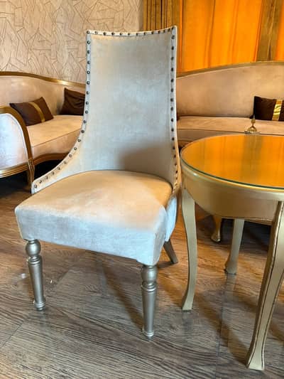 VELVET CHAIR SET - Solid Wood
