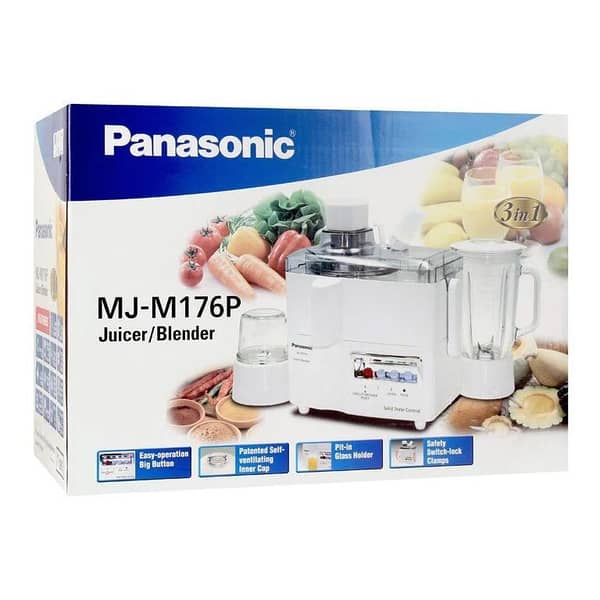 T  juicer blender machine/juicer machine 3 in 1,Panasonic 3 in 1 juicer/blender,panasonic model MJ-M176P,Panasonic juicer with 3 pcs in one set,juicer maker with glass jug and one blender,premium quality blender,imported product,