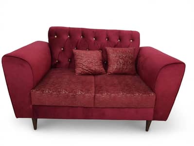 Brand New 3-Piece Velvet Sofa set (10/10 condition) - Maroon/Berry Red