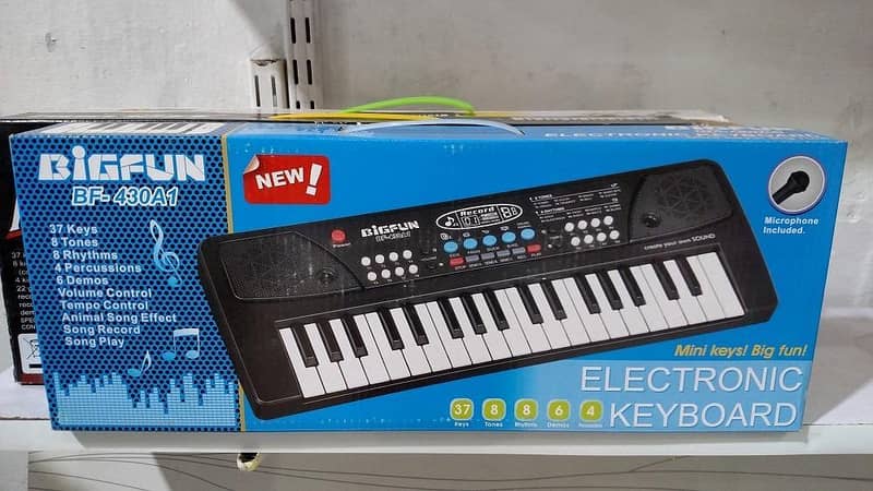 T  Bigfun Electric Keyboard Piano For Kids - 37 Keys - blue
