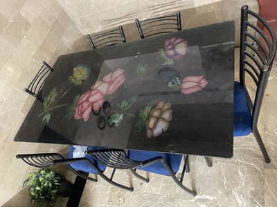 3d glass dining table