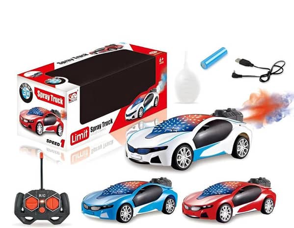 T  Remote Control Spray Mist Car – High-Speed RC Drift Car with Lights, Rechargeable Battery, Smoke Effect, 2.4GHz Racing Car, Toy Gift for Kids