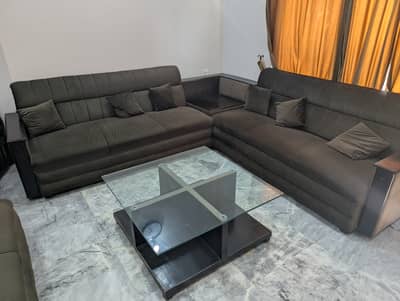L shaped sofa for sale 9 seater with center table 3*3