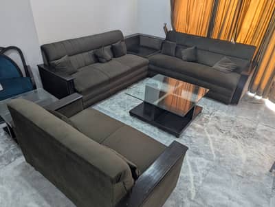 Sofa set - L shape Sofa - 9 seater sofa - Lounge sofa with table set