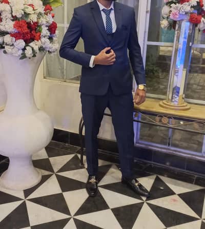 Royal blue 3 piece pent coat