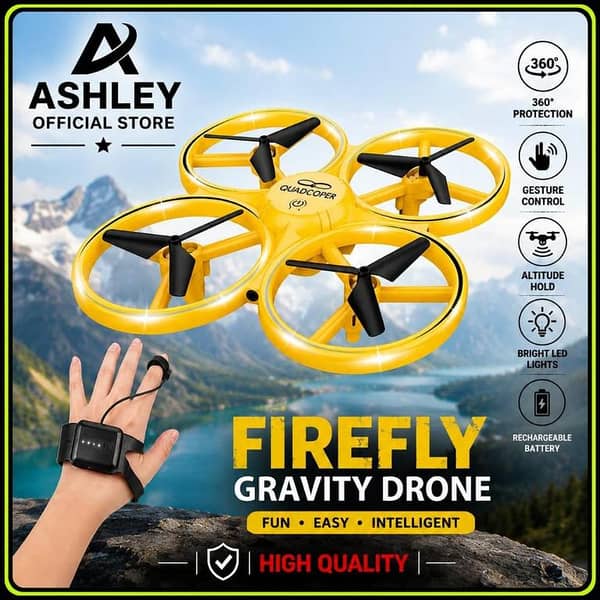 T  Premium Quality Drone|Firefly Light Drone|UAV Brilliant Light Hand Control| Remote Control Light Drone|Light Drone| Light hand Drone| Tracker Drone RC Watch Control Aircraft Quadcopter Gravity Sensor Toy For Kids| Toy| light| Firefly Drone| Drone |