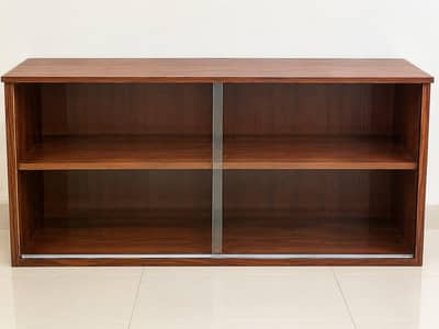 Wooden Display Cabinet with Glass Sliding Doors