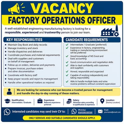 FACTORY OPERATIONS & ADMINISTRATION OFFICER