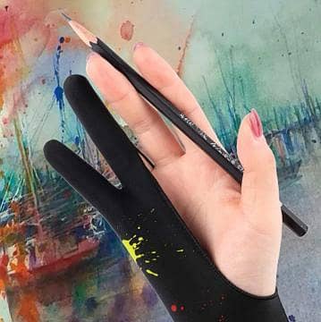 1 PCS Two Finger Artist Glove for Graphics Tablet Paper Sketching & Digital Drawing R5803
