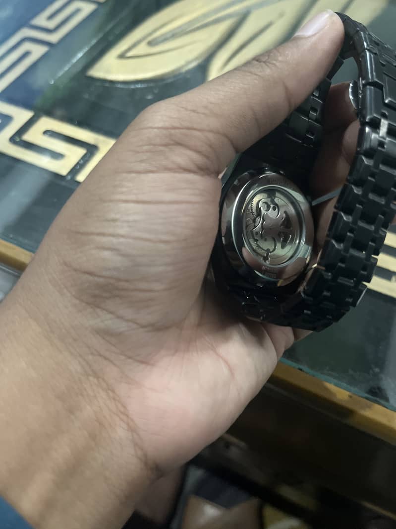 Sekeleton black automatic watch 2