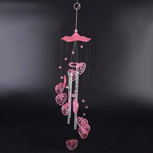 T  Plastic Dophin Wind Chime Bell Garden Living Decor Ornament Home Garden Decor for Lover Valetines Gifts