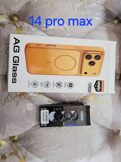 iphone 14 pro max OG glass and samsung s22 ultra cases