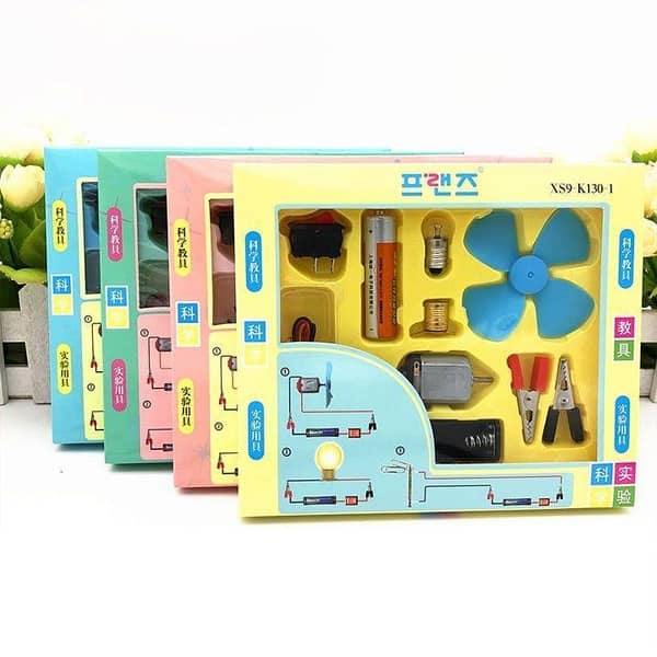 T  DIY Kids Science Experiment Kit | Electric Circuit Project with Light Bulb & Fan