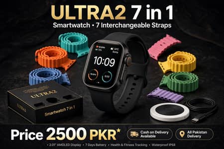 Original ULTRA2 7 in 1 Smart Watch - Heart Rate, Sports Mode, BT Cal