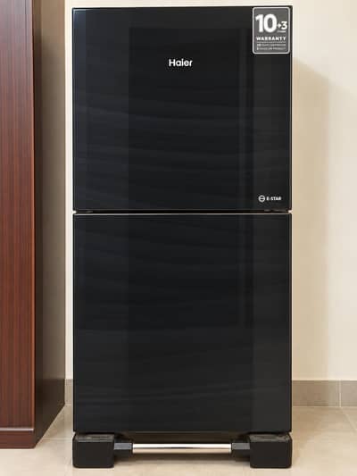Haier Double Door Refrigerator - Black, Neat & Clean