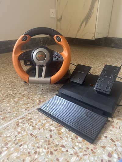 PXN V3II Racing Wheel Orange Black - Gaming Steering Wheel with Pedals
