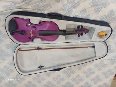 Beautiful Pink/Purple Violin with Case & Bow – Complete Set