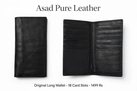 Pure Leather Long Wallet - 100% Original - Asad Leather