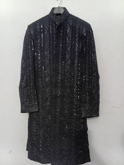 Black Sherwani with Turban & Shoes | One time used | Perfect condition