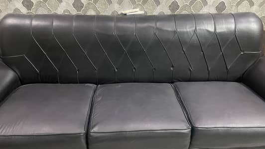 Comfortable 7-Seater Leather Sofa Set – Neat & Clean, Used