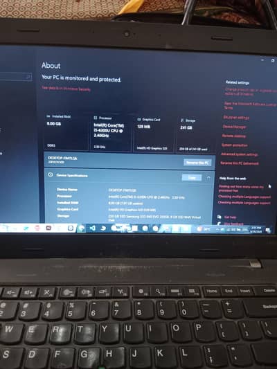 Core i5 6th gen 8 256gb ssd