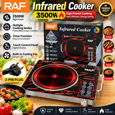 RAF 3500W Infrared Cooker | Electric Hot Plate | 2-Pin