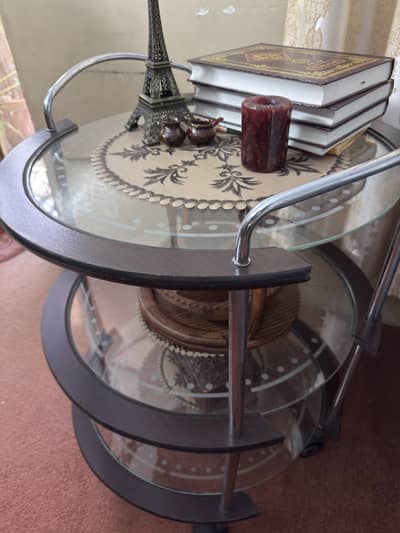 Tea Trolley - Used Mint Condition, Glass and Plywood