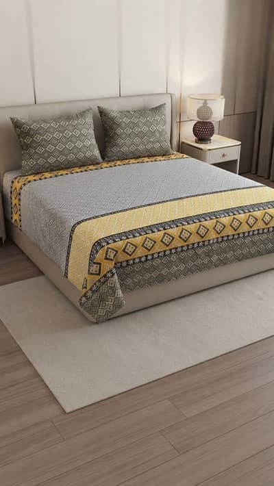 king and double size 3pcs bed sheets soft cotton fabric