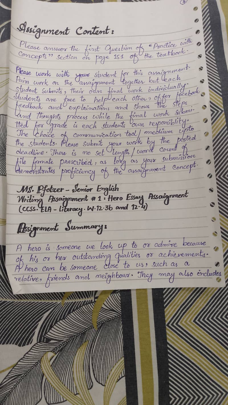 handwritten assignment work 0