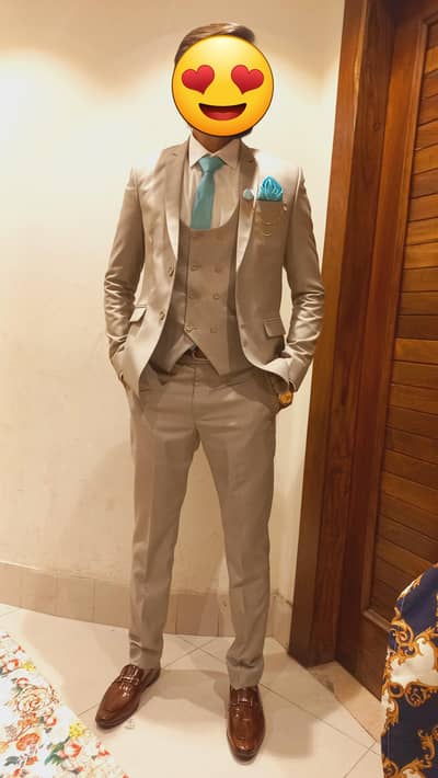 off-white skin golden 3 piece pent coat and more