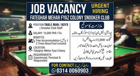 Table Man for snooker club