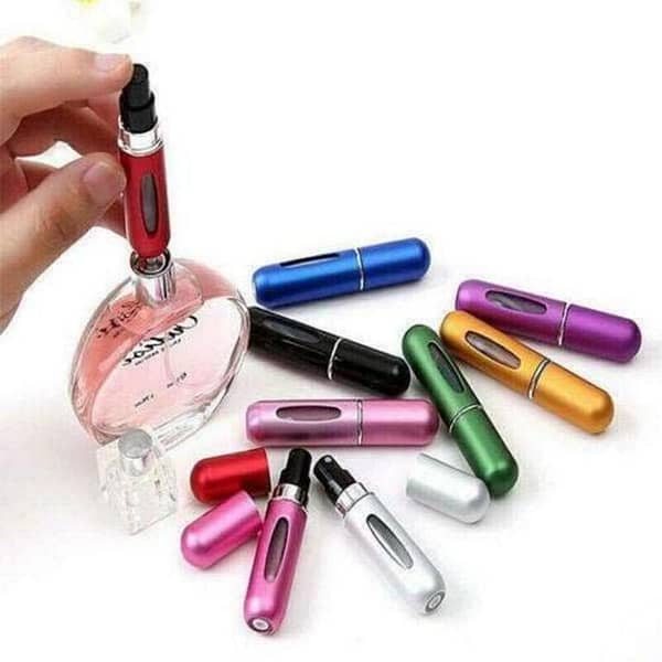 T  1Pcs Portable Mini Refillable Perfume Bottle And Atomizer For Travel Empty Scent Spray Bottle - White and Silver
