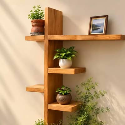 Premium Wooden Wall Shelf | Handmade Wooden Decor Shelf | Home Decor