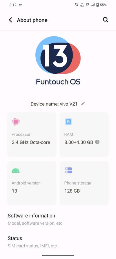 Vivo V21 5G –8/128 For Sale | Excellent Working Condition