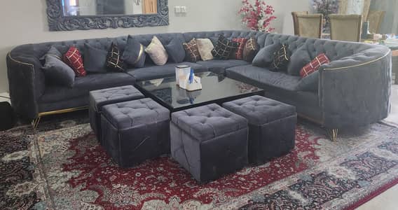 Beautiful 8 seater L Shape Sofa Set