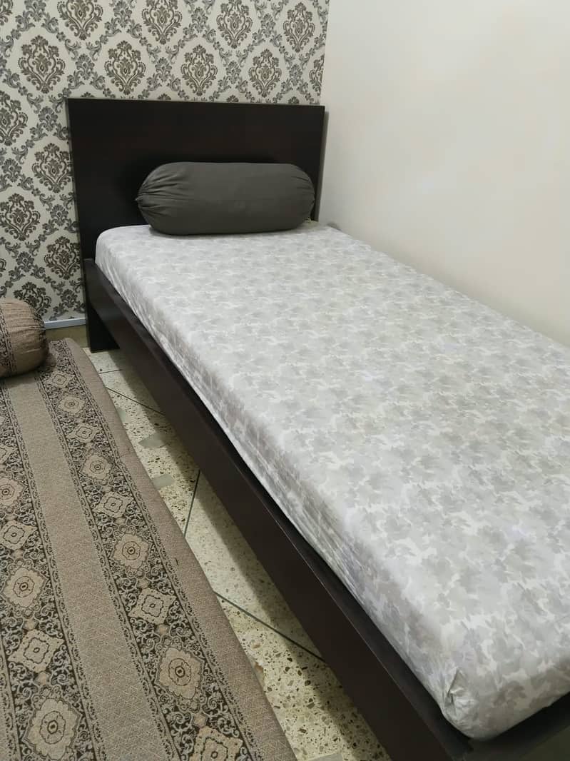  Solid Single Bed + Comfortable Mattress | Super Clean & Stylish 0