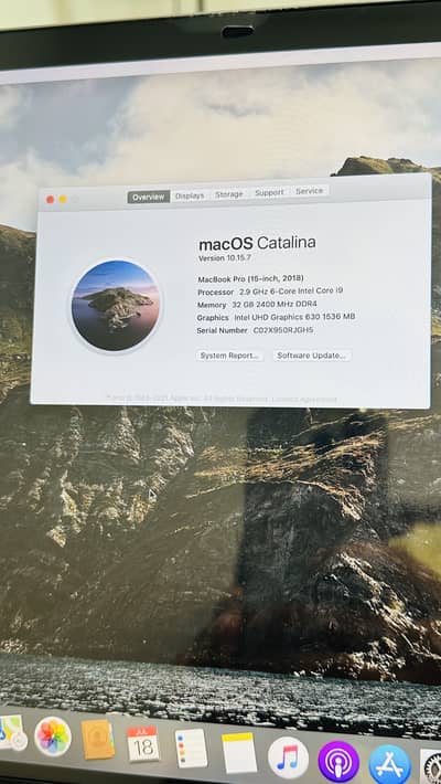 Apple Macbook Pro 15" (2018) Core i9/32GB RAM /256GB SSD