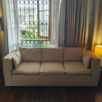 5 Seater L Shape + 3 Seater Sofa Set – Good Condition