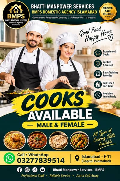 cooks, babysitter,housemaids,helpers, patientcare, Ninny, All staff