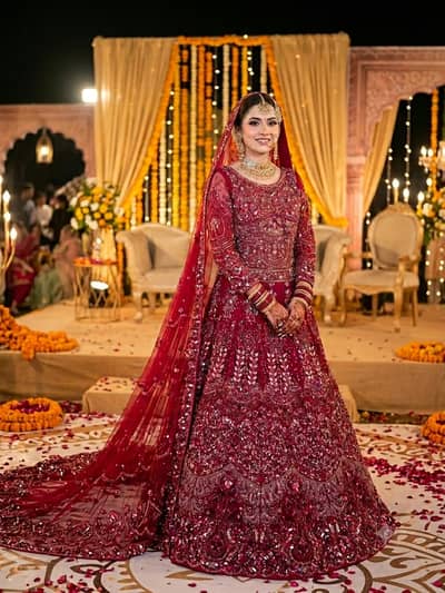 Barat Day Bridal Lehnga For Sale In Lahore - Beautiful Adda Work