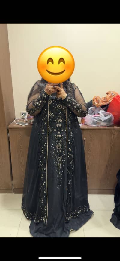Black Hand embroidered Lahenga choli with coat