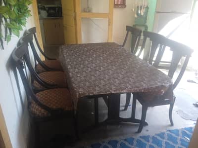 Wooden Dining Table With 6 Chairs Strong Wood
