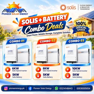 SOLIS BATTERY 5kw & INVERTERS 6KW, 8KW, 10KW, 12KW