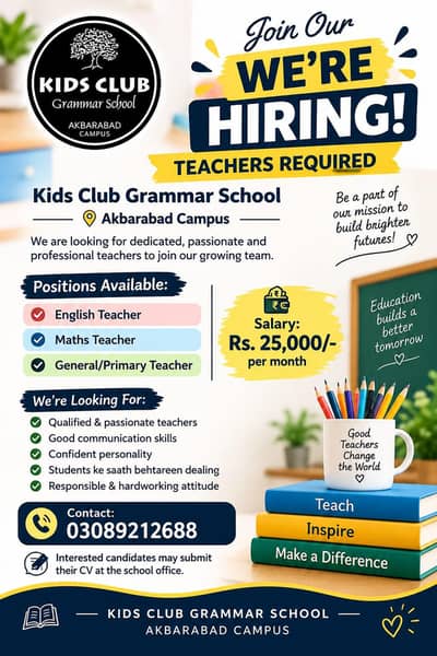 Teacher Require Male and female