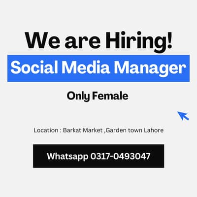 Hiring Female Staff – Graphic Designing & Social Media Manager