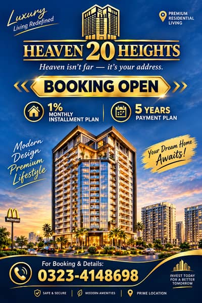 Heaven 20 Heights Adjacent Mcdonald's: 2 Bed Luxury Apartment On Installments