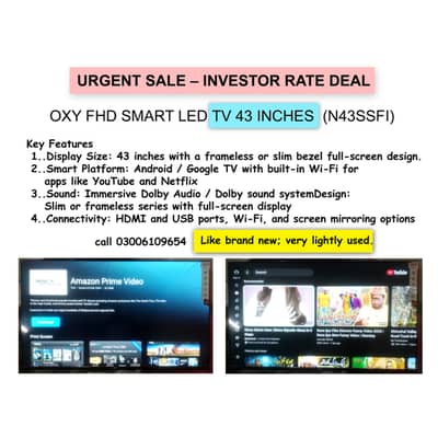 OXY FHD SMART LED TV 43 INCHES