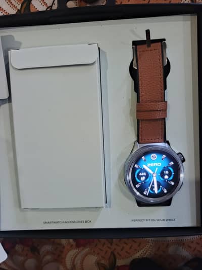 Zero lifestyle  lunar 360 smartwatch with rotating brazel & leather