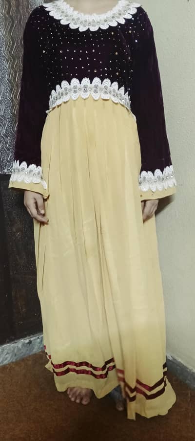 Georgette and velvet maxi